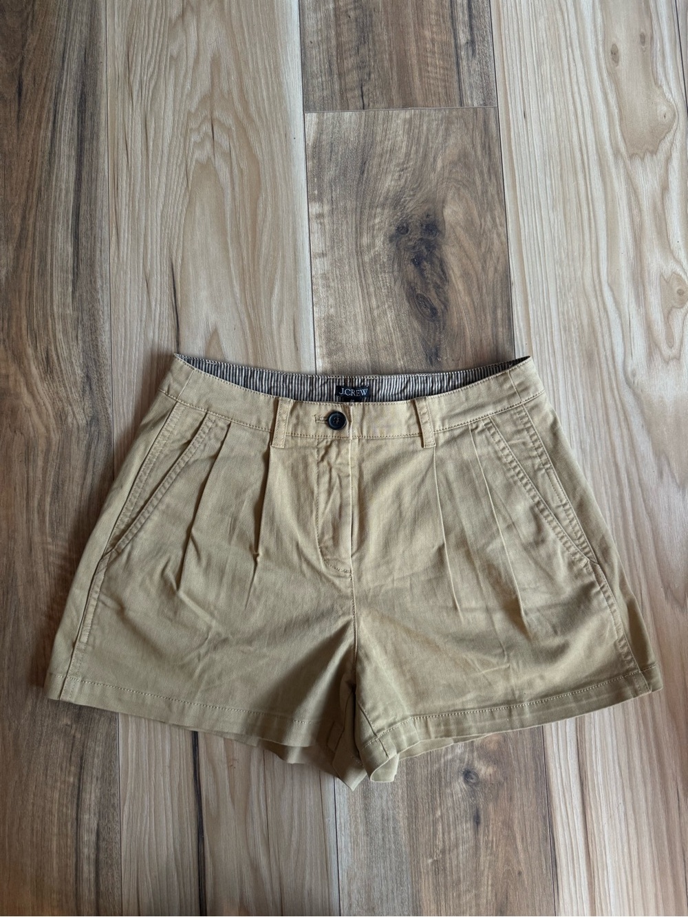 J. Crew Women’s Khaki High-Waist Pleated Shorts